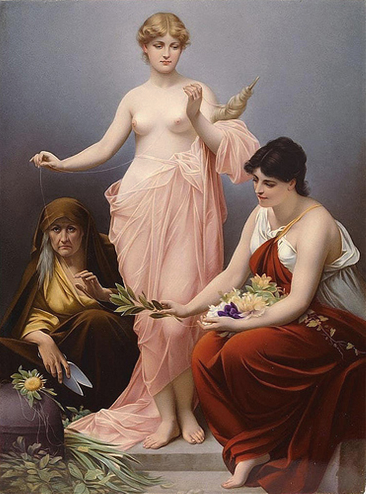 Depiction of Moirai from the Temple of Zeus Pantheon